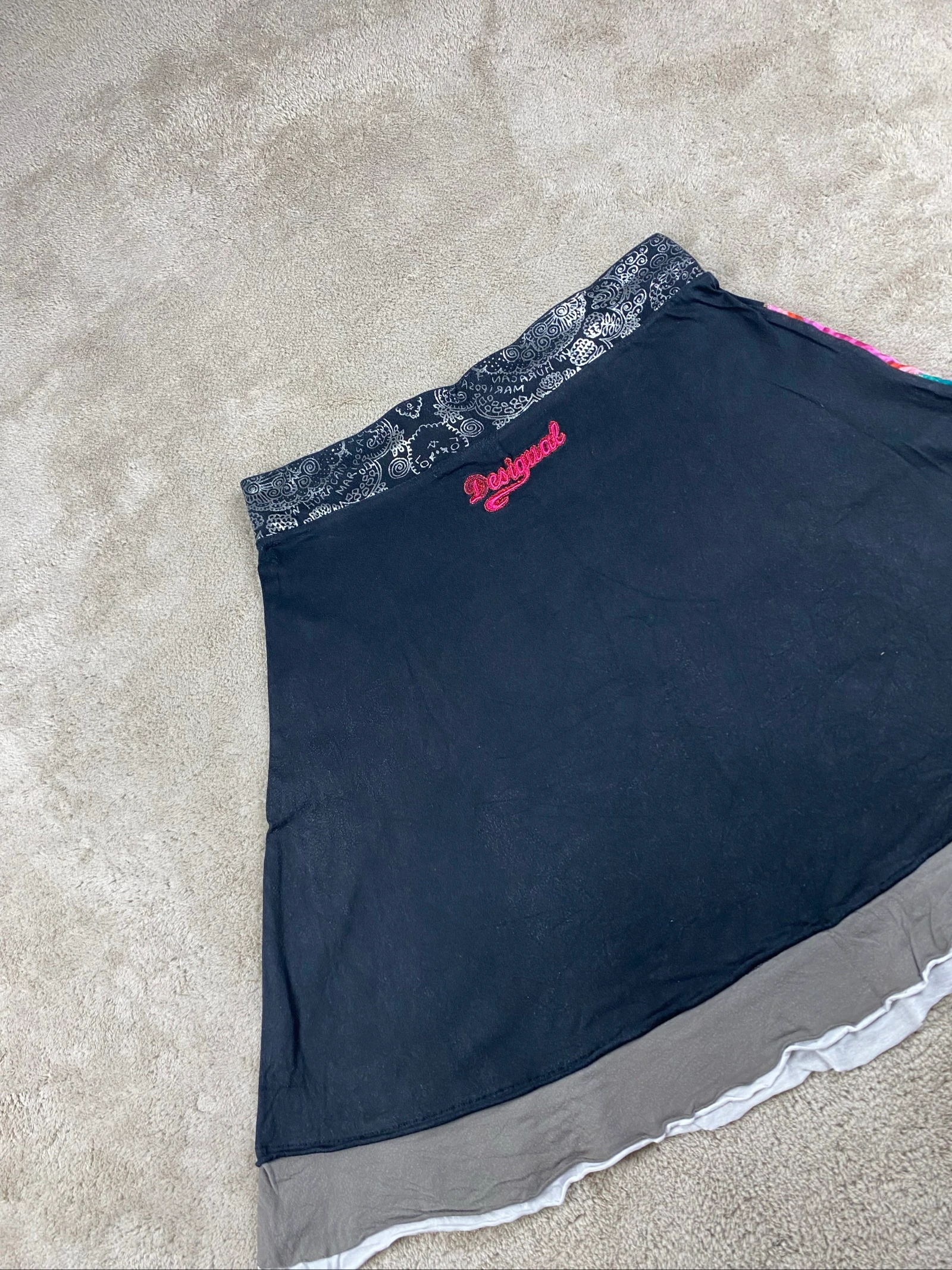 Desigual Saia Midi Estampa Artística Boho Y2K Tamanho G – photo 11